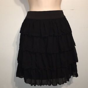 High waisted tiered ruffle skirt